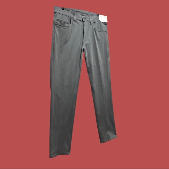 Stylus - 5 Pockets Men's Slim Fit Flat Front Pants - Gray - 30 x 30 - Picture 16 of 16